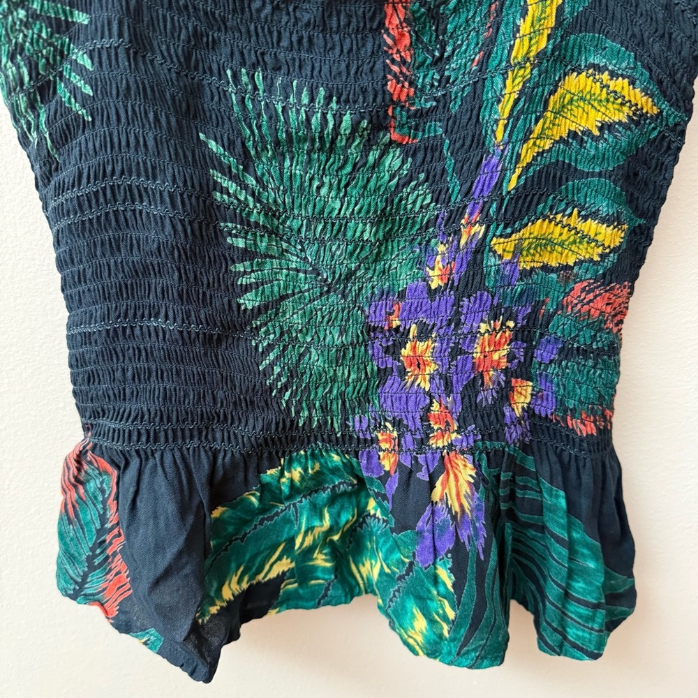 Patrons of Peace Tropical Print Smocked Cami - Picture 4 of 10